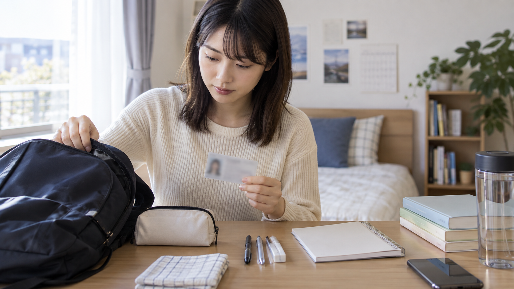 仕事と資格学習の予定を確認するトレーナー志望者