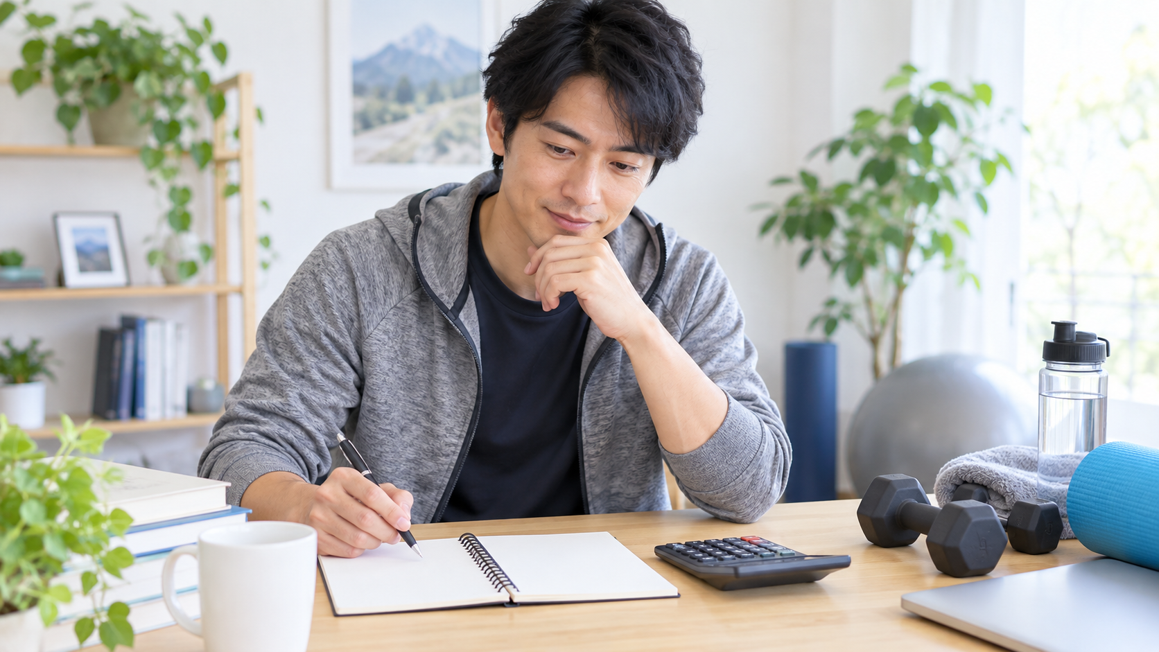 資格学習の費用計画を確認するノート